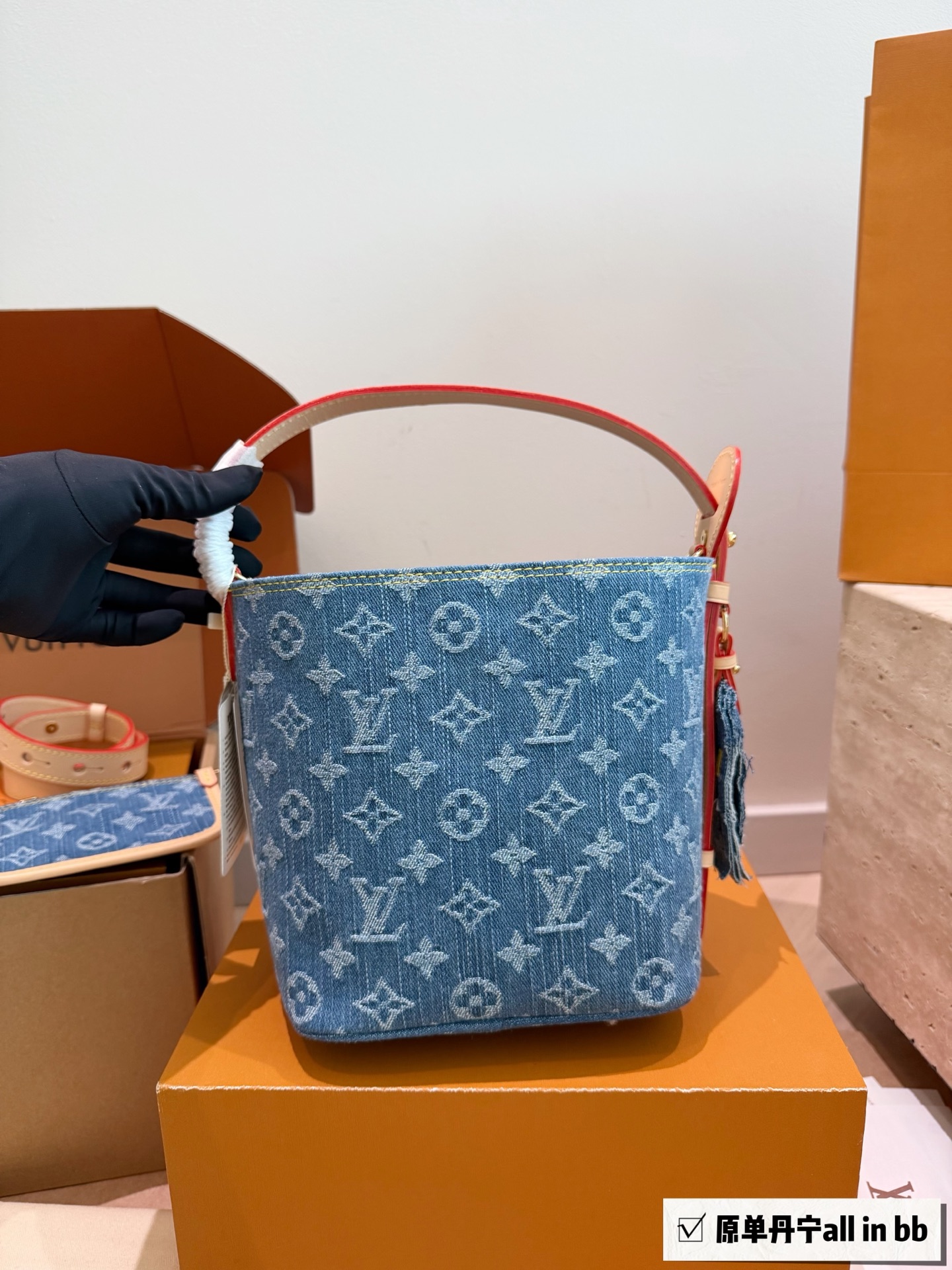 Louis Vuitton LV All In BB Cowhide Leather Crossbody Carry Top Handle Carry